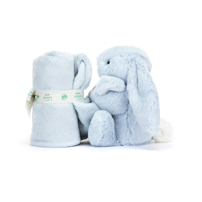 Baby Jellycat Bashful nusseklud, Kanin - Lyseblå