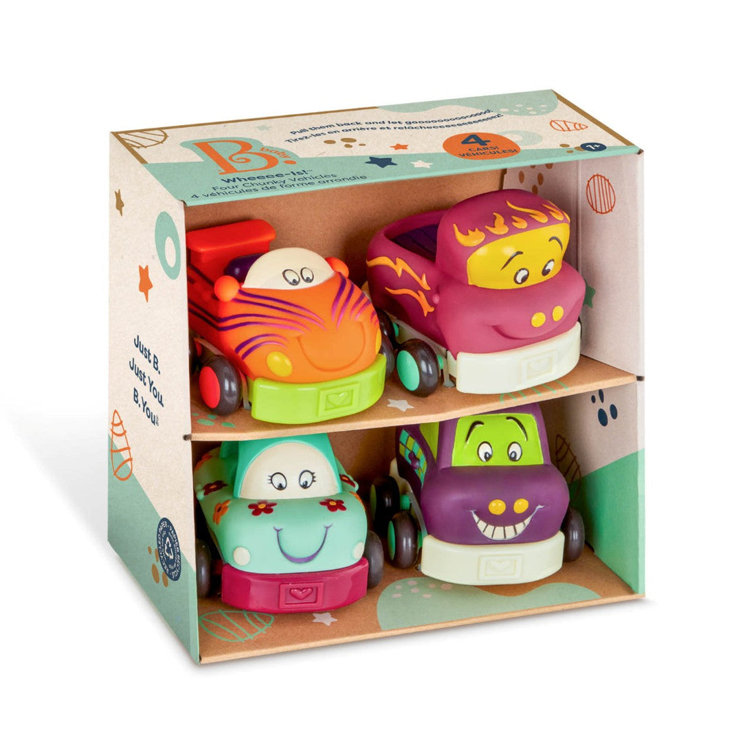 Wheeee-ls trekk-tilbake biler, 4 stk - mint