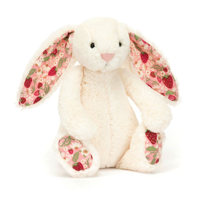 Jellycat bamse, Bashful Mini Strawberry kanin – 18 cm
