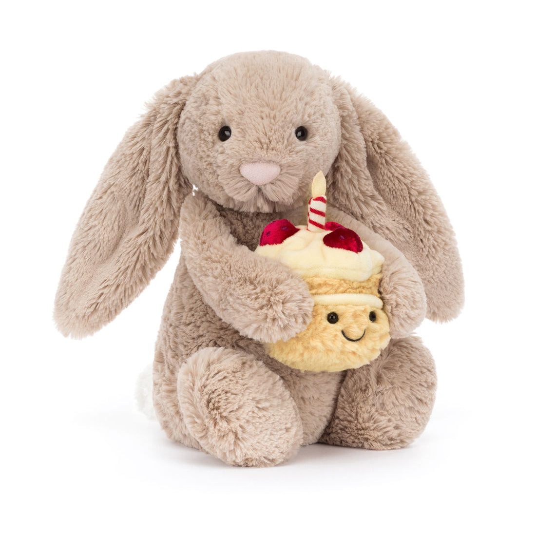 Jellycat Bashful fødselsdagskanin med cupcake og lys - 31 cm