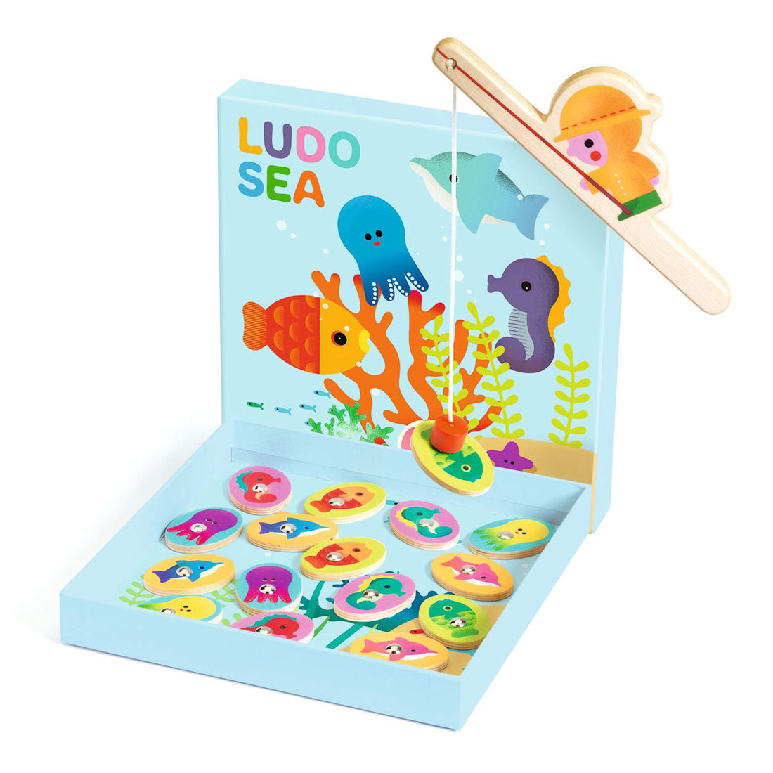 Djeco Treleker Spill, Ludo Havet 4 spill - fiskespill
