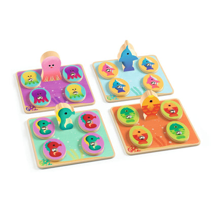 Djeco Treleker Spill, Ludo Havet 4 spill - fiskespill