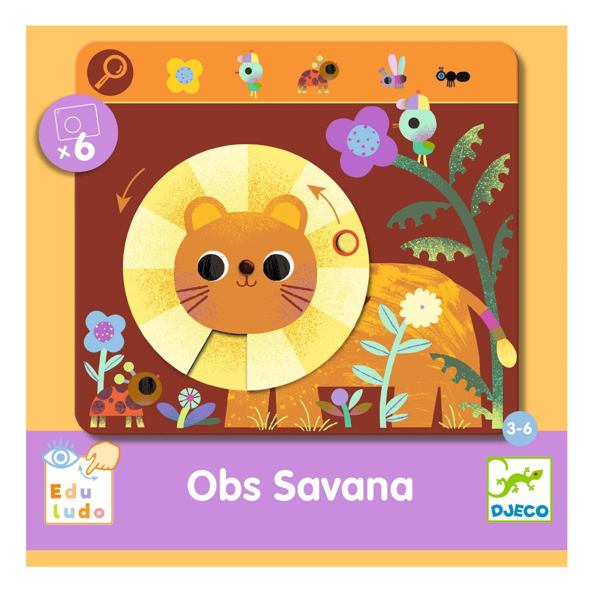 Djeco Spil, Find og drej - Savannen