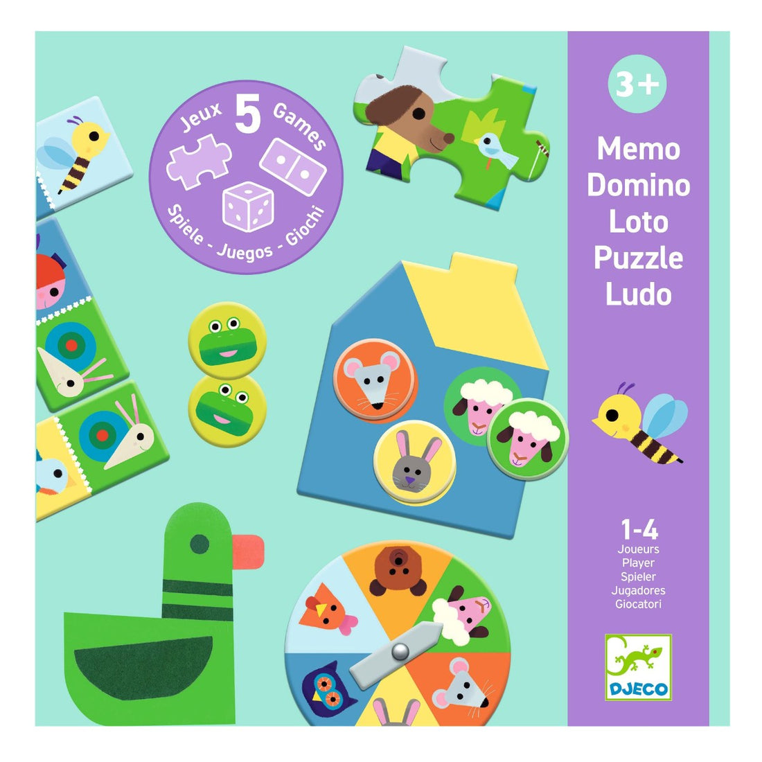 Djeco Lek &amp; Lær, 5 spill på bondegården