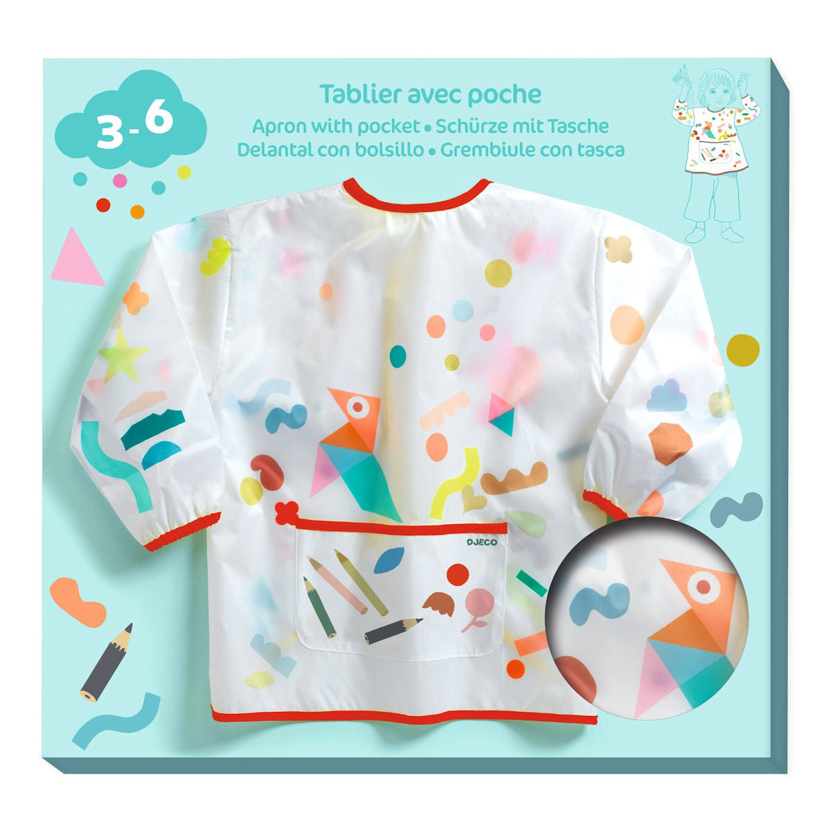 Djeco Maleforkle med lomme