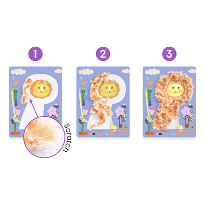 Djeco Kreativt sett med ullgarn, Fluffy venner