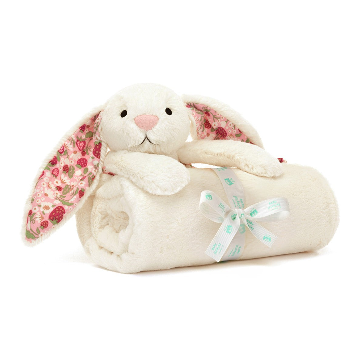 Baby Jellycat teppe, Bashful kanin, Mimi Strawberry - 56 cm