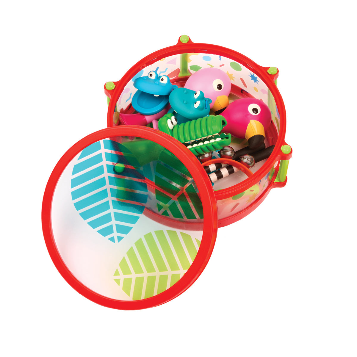 Battat Trommesett med 4 ekstra musikkinstrumenter - Fra 18 mnd.