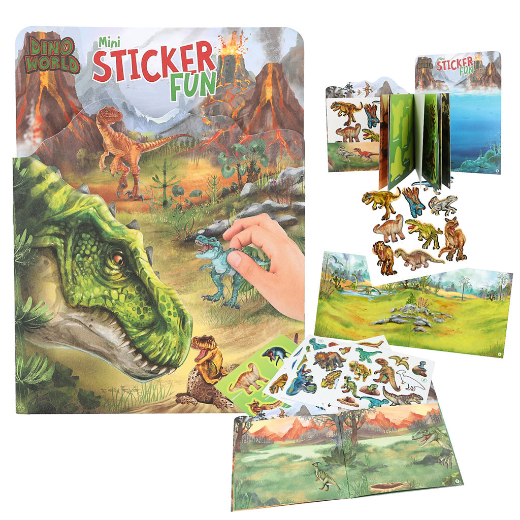 Dino World Mini Sticker Fun, Aktivitetsbok m. klistermerker