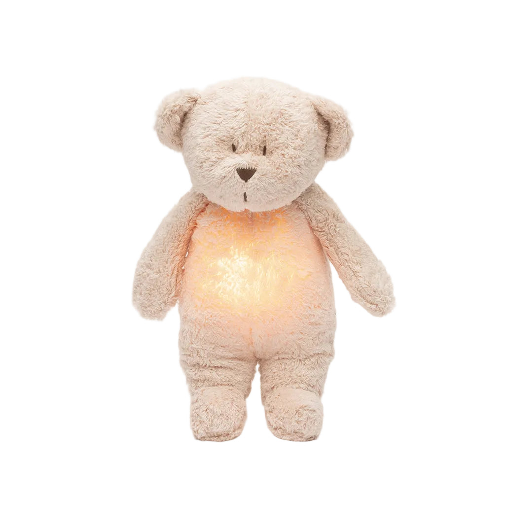 Moonie 2.0, økologisk Humming bjørn med pink noise og lampe – Rose