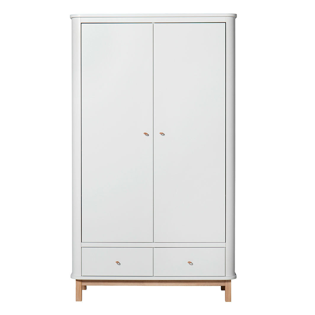 Oliver Furniture Wood klædeskab med 2 døre, hvid/eg, højde 204 cm