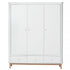 Oliver Furniture Wood klædeskab hvid/eg, 3 døre, højde 204 cm
