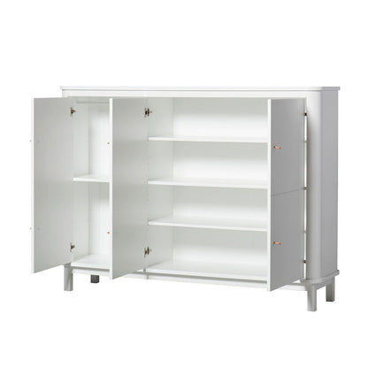 Oliver Furniture Wood multiskap m. tre dører, hvit