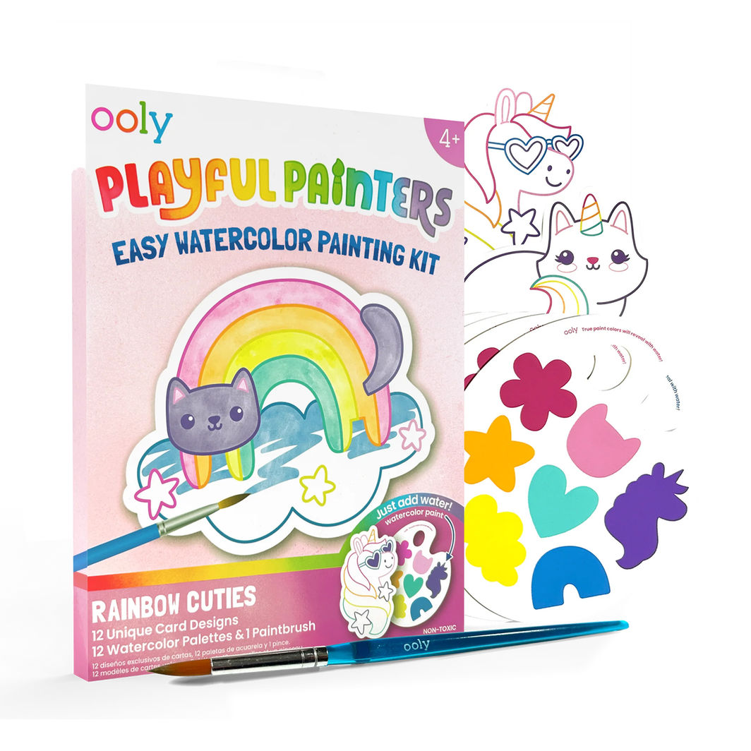 Ooly Vandfarve sæt, Rainbow Cuties - Playful Painters