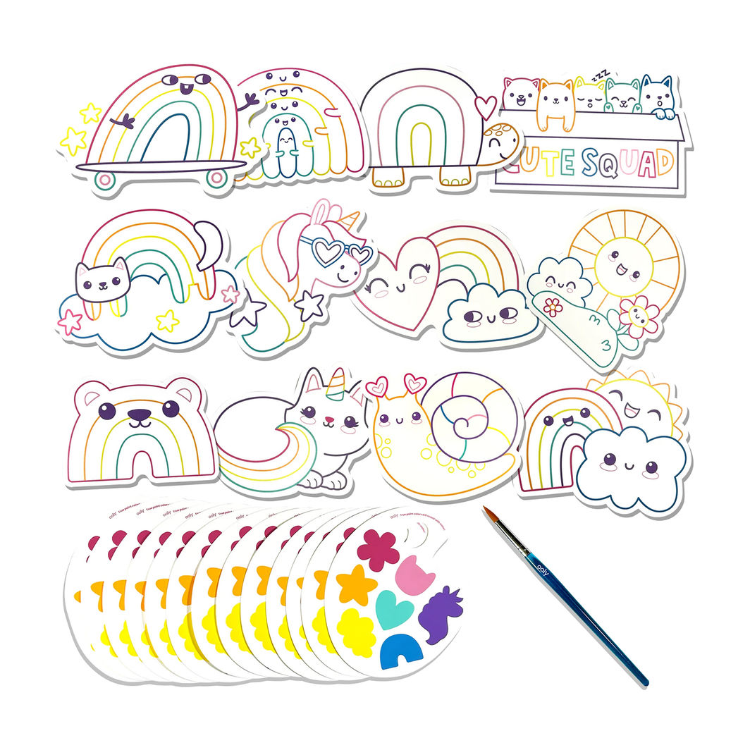 Ooly Vannfargesett, Rainbow Cuties - Playful Painters