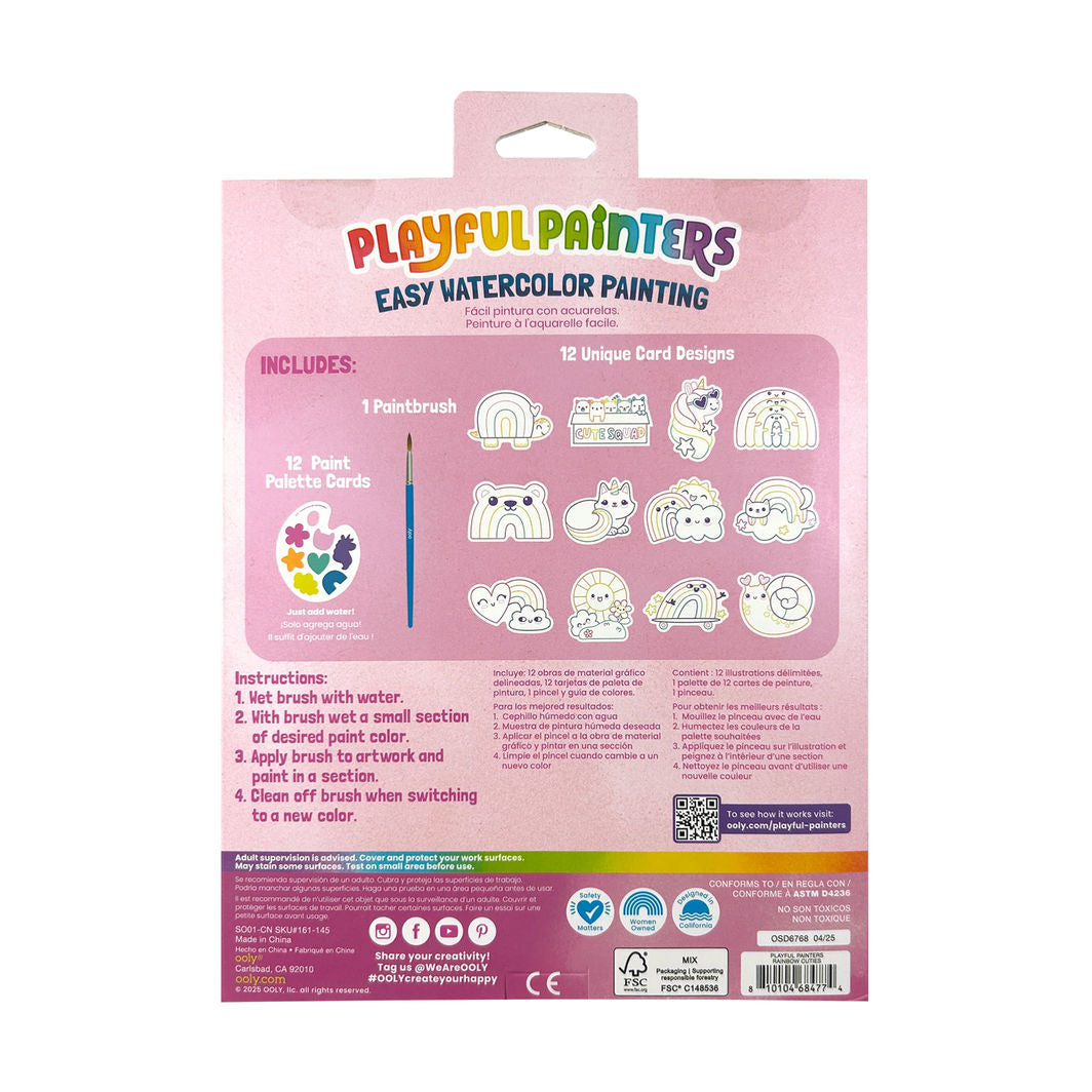 Ooly Vannfargesett, Rainbow Cuties - Playful Painters