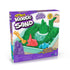Boks med Kinetic Sand, grøn sandkasse og værktøj