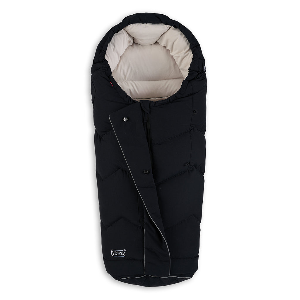 Voksi City kørepose, Black Cream, set forfra med skygge