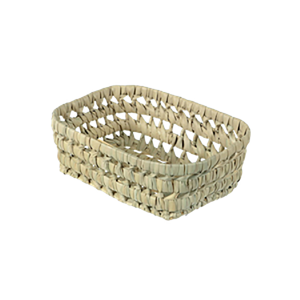 Lubilu kurv av palmeblader, L22 - 22 x 17 x 7 cm