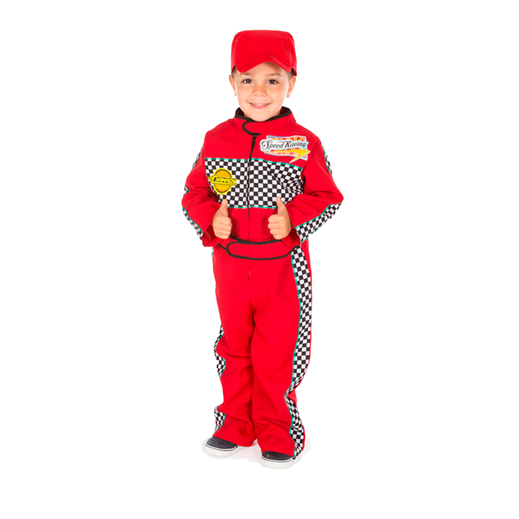 Pretend to bee kostyme, racerfører - Str. 2-7 år