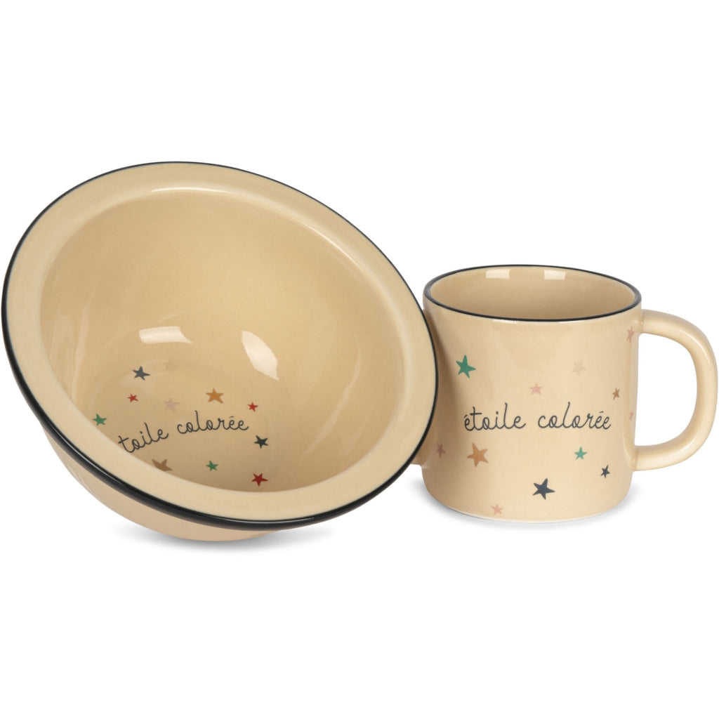 Konges Sløjd Drikkekopp og skål i keramikk, Etoile coloree