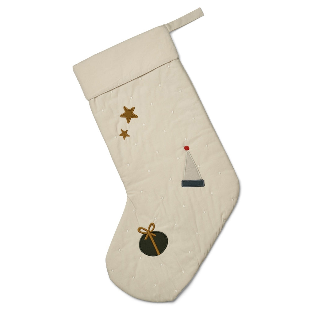 Liewood Basil julestrømpe - Holiday/sandy mix