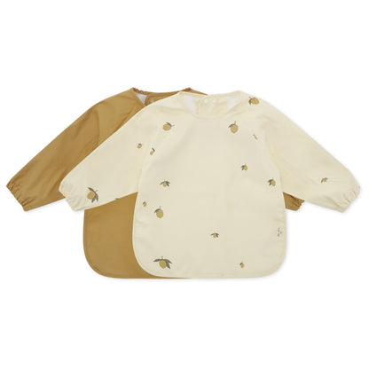 Konges Sløjd Dinner smekke m. ermer, PU - Lemon