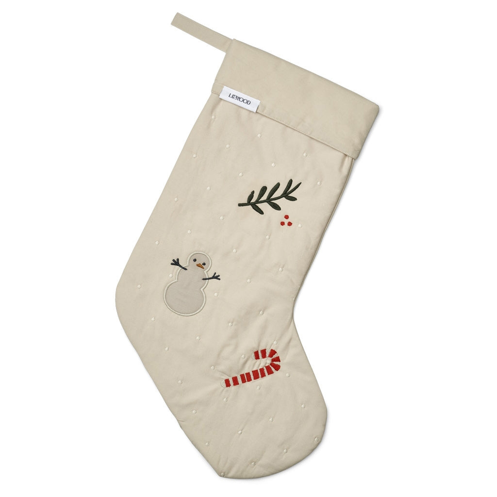 Liewood Basil julestrømpe - Holiday/sandy mix