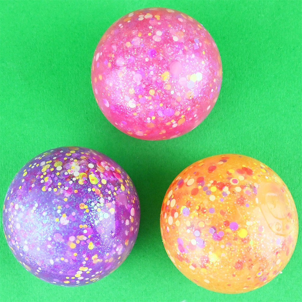 Robetoy Ball squeeze, glitter - 3-pakning.