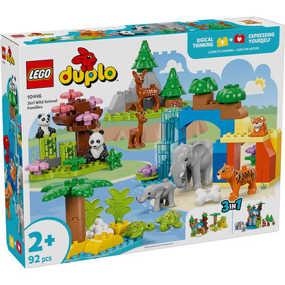 LEGO DUPLO Town, 3-i-1 vilde dyrefamilier byggesæt kasse