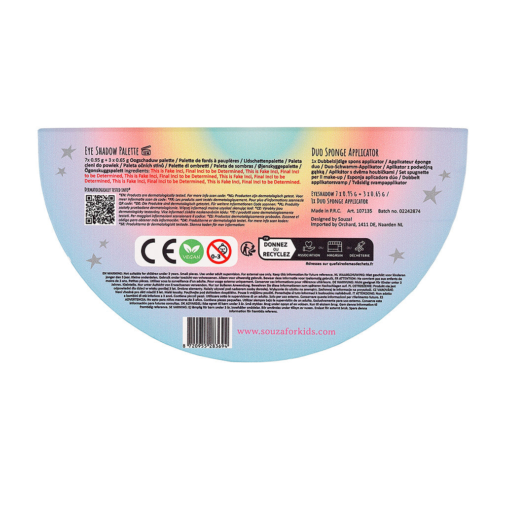 Souza sminke for barn, palett med øyenskygge - Enhjørning