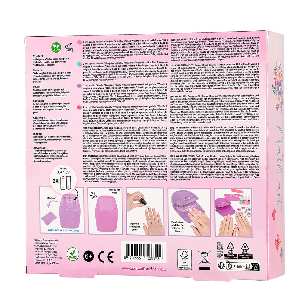 Souza Neglesett med negletørker og neglelakker