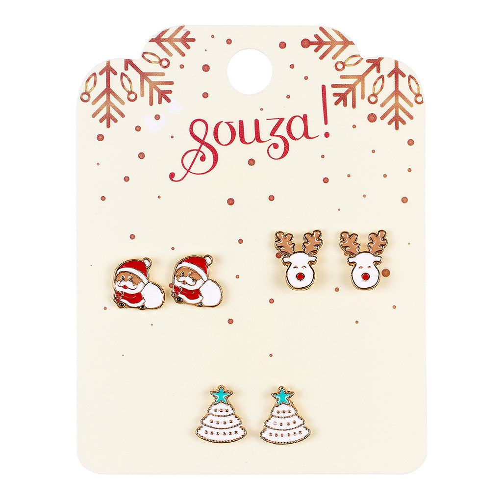 Souza øreringe til børn, 3-pak - Christmas