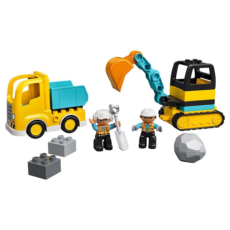 LEGO® Duplo, Lastebil og gravemaskin på belter