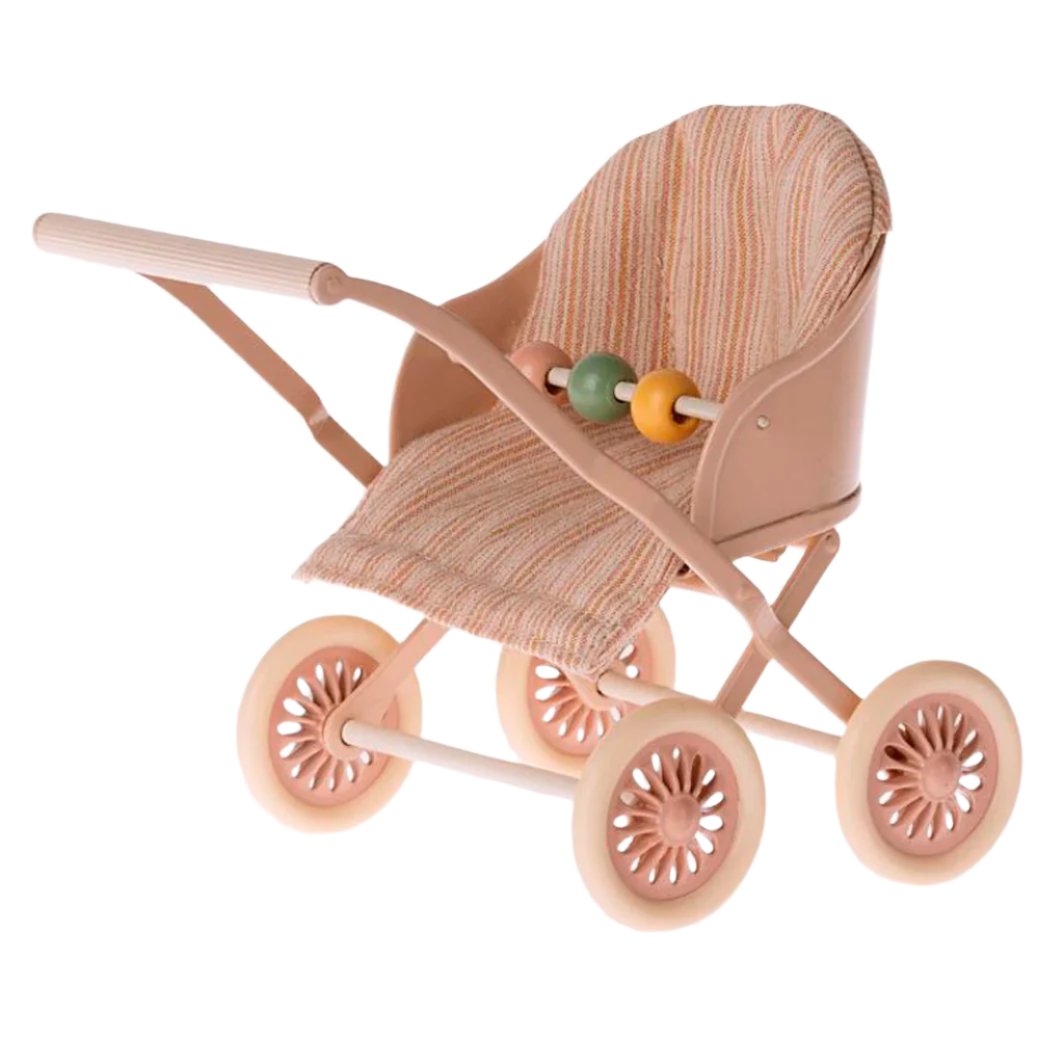 Maileg tilbehør til baby mus, klapvogn - Rose