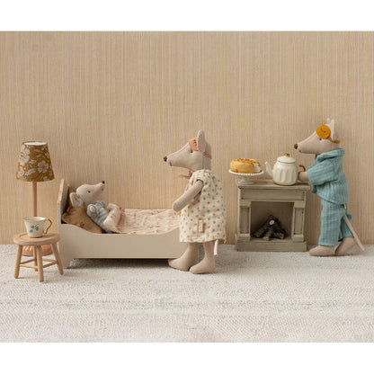 Maileg dukkemøbler, Seng til mus - råhvit