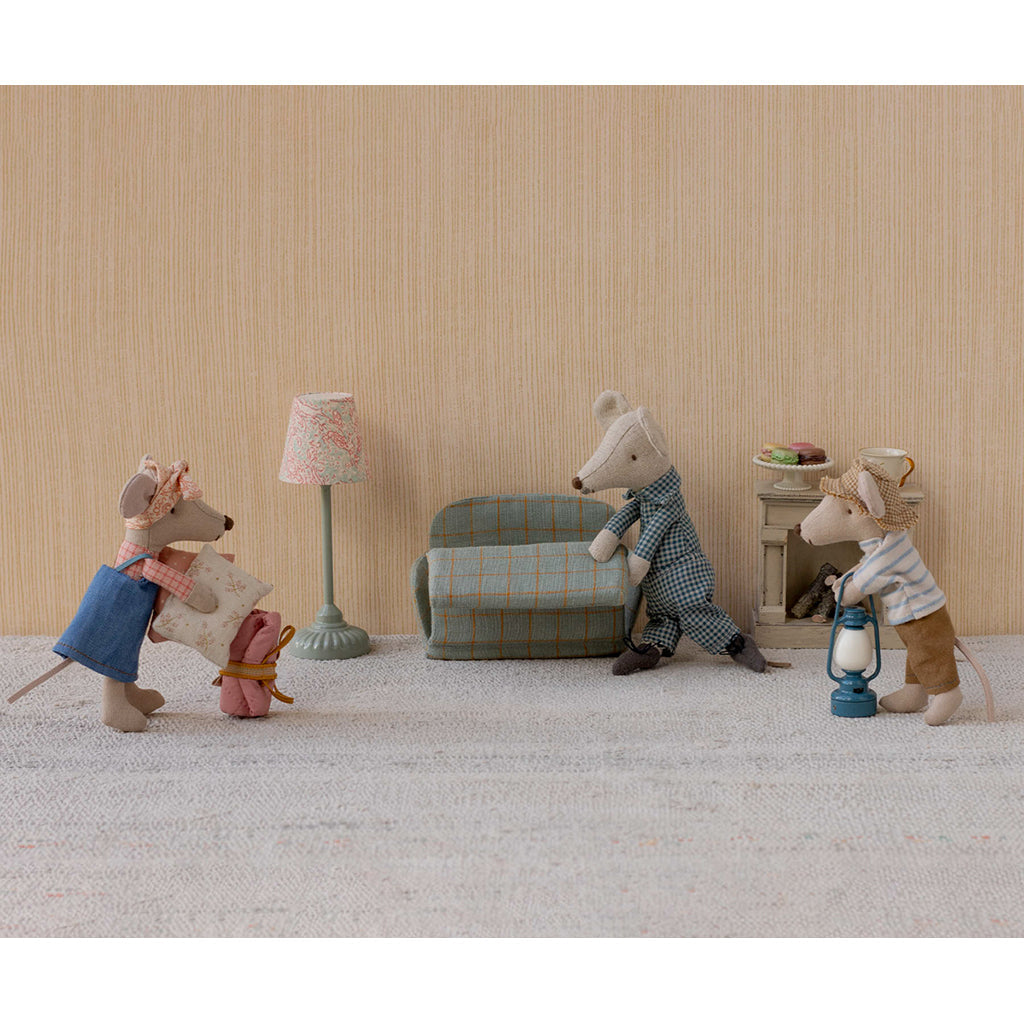 Maileg dukketilbehør til mus, Gulvlampe - Mint