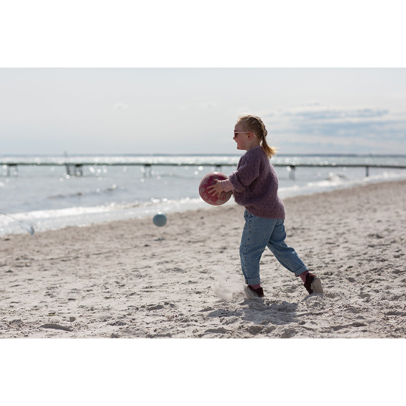 Scrunch-ball, oppblåsbar bløt ball - Cherry red