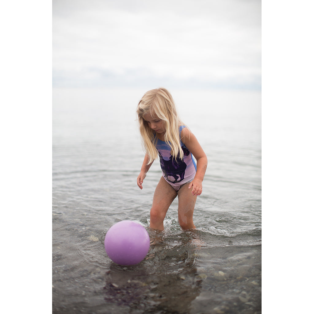 Scrunch-ball, oppblåsbar myk ball  - lilla