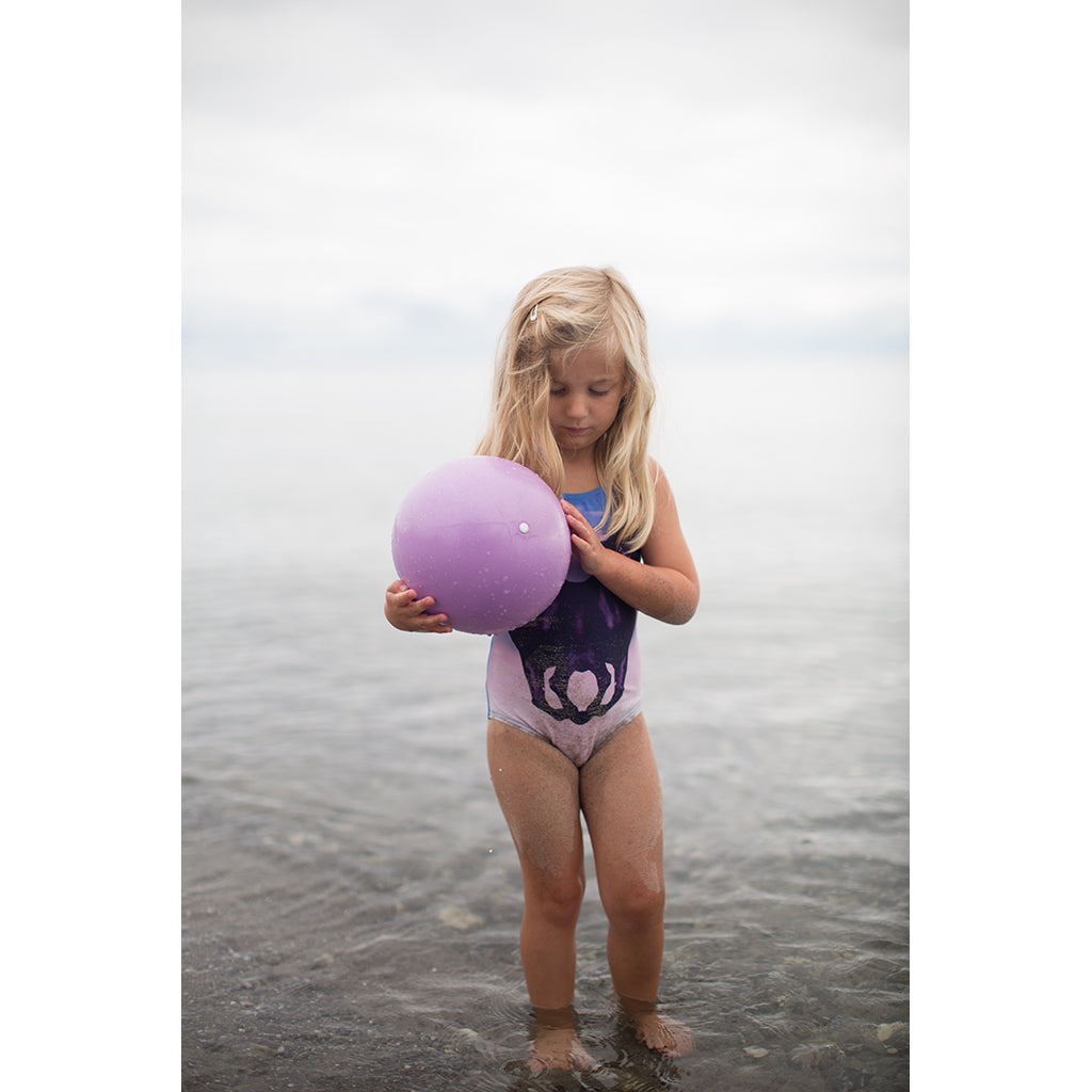 Scrunch-ball, oppblåsbar myk ball  - lilla