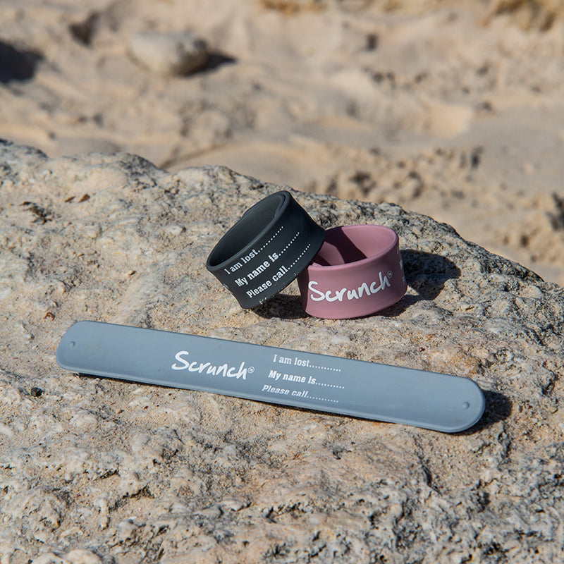 Scrunch armbånd til navn, ID-armbånd - Dusty rose