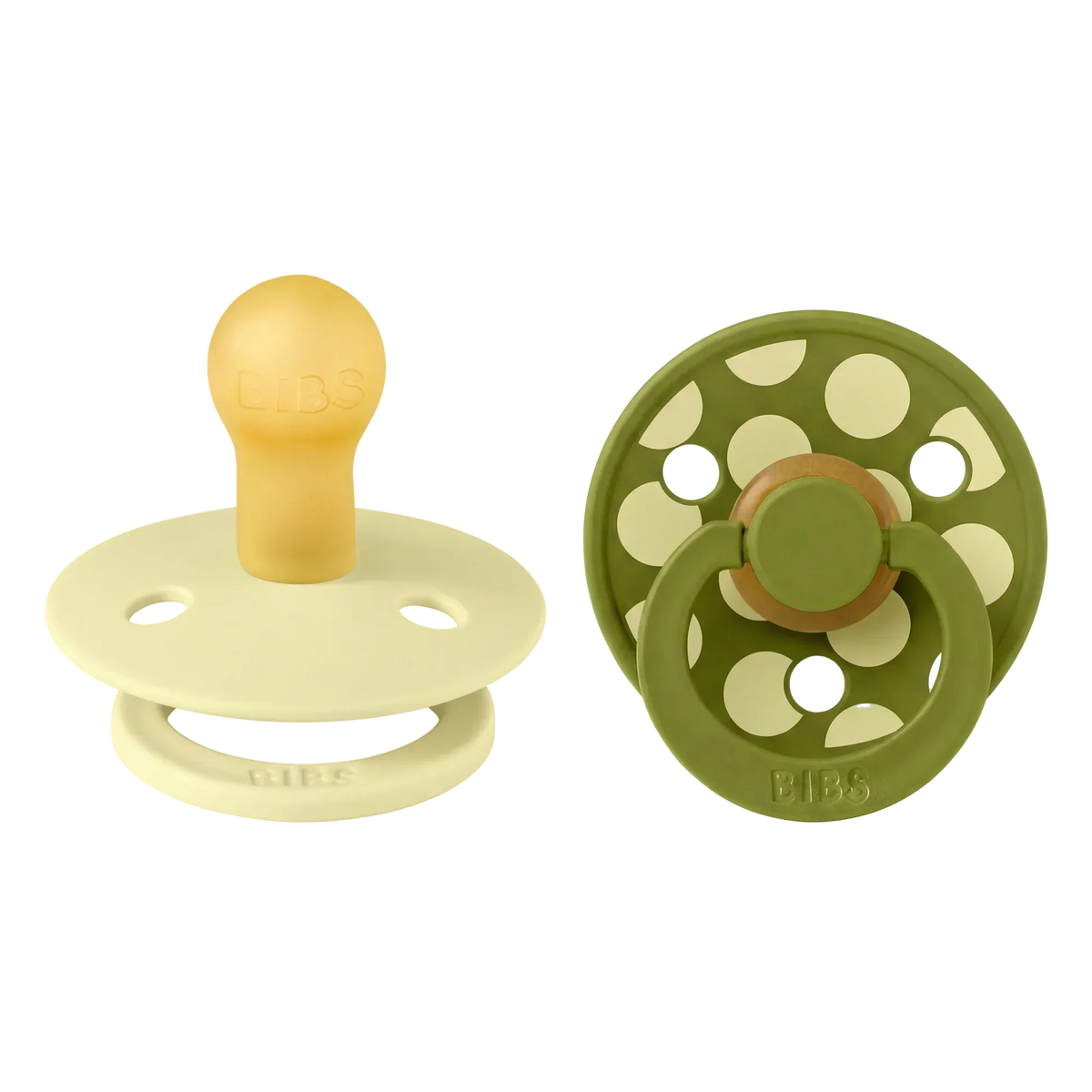 Bibs-smokker i naturgummi, str. 2 – Polka Luna/Wasabi