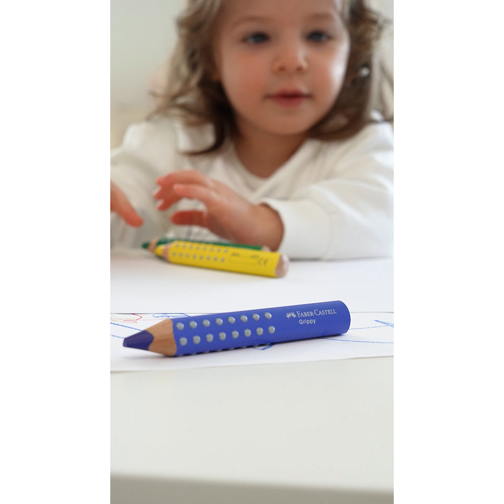 Faber-Castell, Grippy Jumbo fargeblyanter 6 stk + 1 blyantspisser