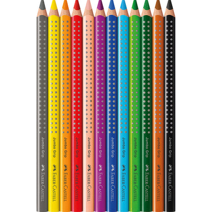 Faber-Castell, 12 stk trekantet Jumbo Grip akvarellfargeblyanter