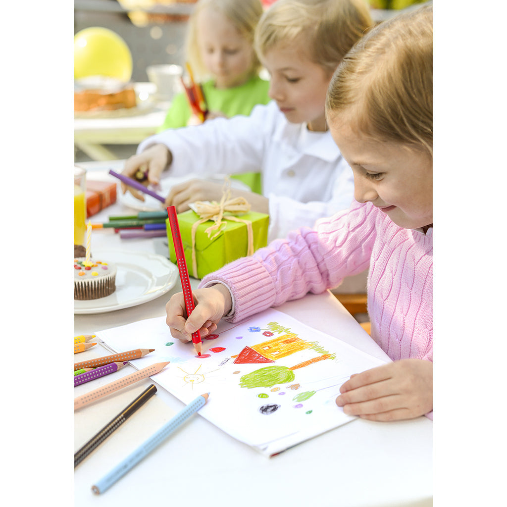 Faber-Castell, 12 stk. trekantede Jumbo Grip fargeblyanter