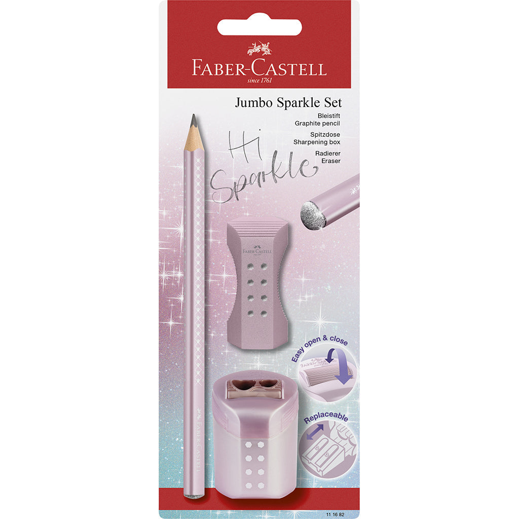 Faber-Castell 3-i-1 Jumbo Sparkle sett, Rose