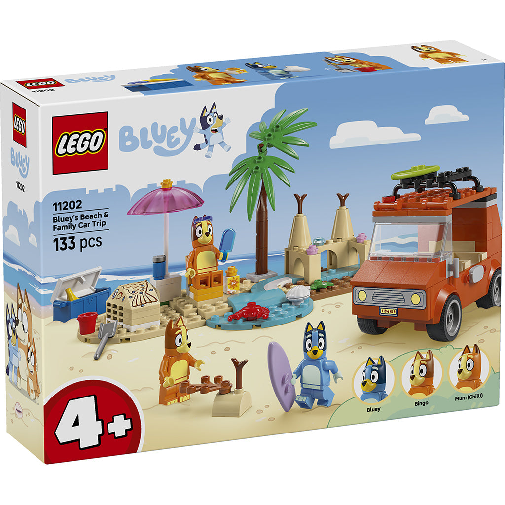 LEGO® 4+ Berry, Bluey sin familie-biltur til stranden