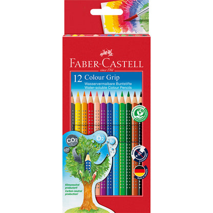 Faber-Castell, 12 stk Grip akvarell fargeblyanter