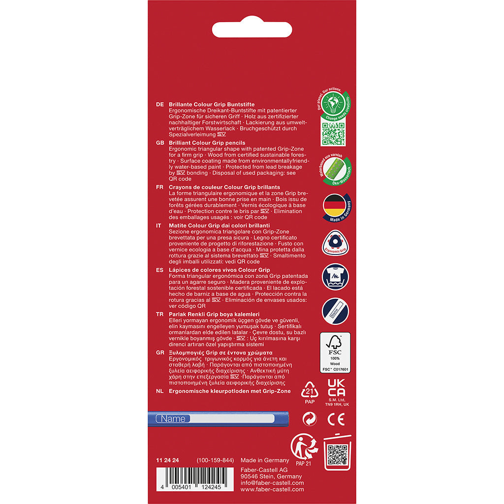 Faber-Castell, 24 stk Grip akvarell fargeblyanter