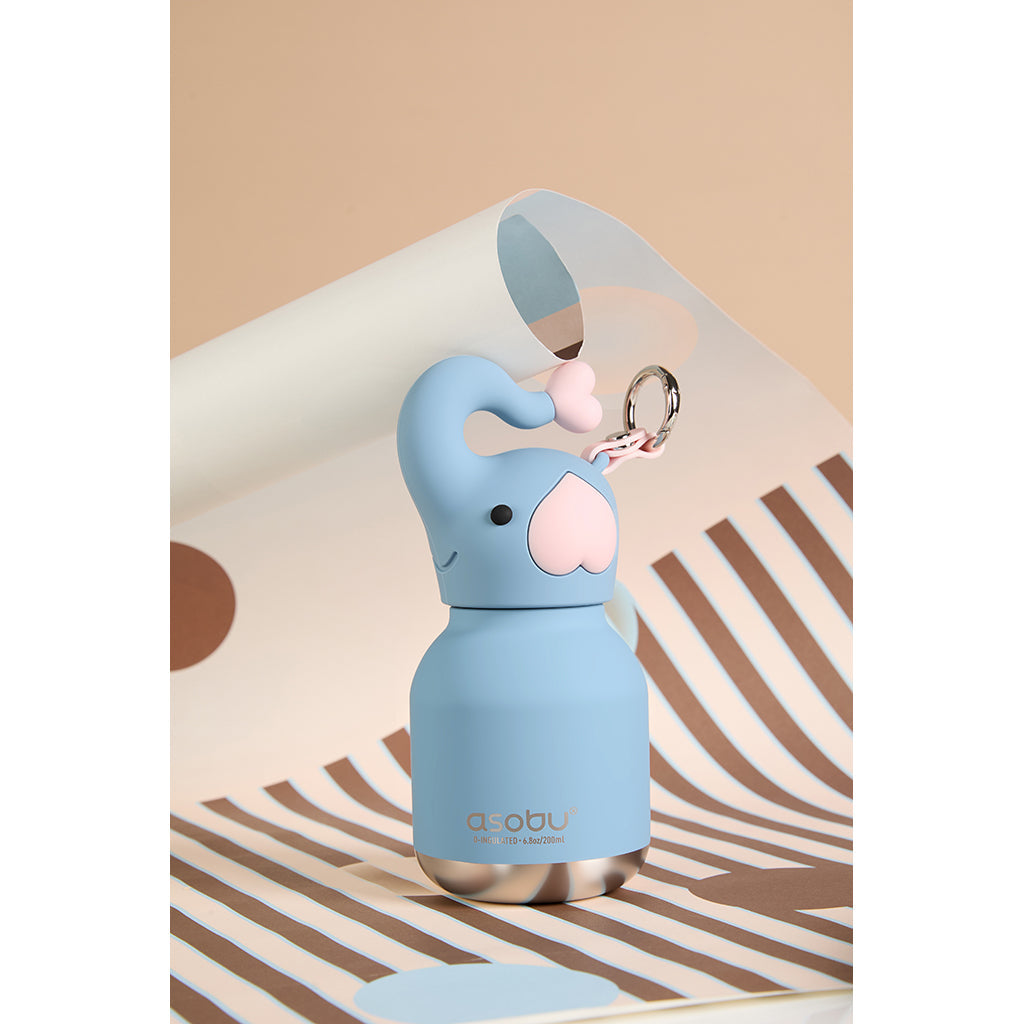 Asobu Bestie Mini termoflaske m. nøkkelring, 200 ml. - Elefant
